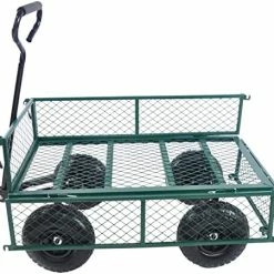 Buy 🔥 ZeHuoGe Outdoor Sport Blue Wagon All Terrain Pulling W/Removable Wooden Side Panels Air Tires Big Foot Panel Wagon 176 Lbs. Weight Capacity Sturdy All Steel Wagon Bed, Children Kids' Pull-Along Wagons (Blue) 😀 -Kids' Tricycles Sales 51YjwUbqjML. AC