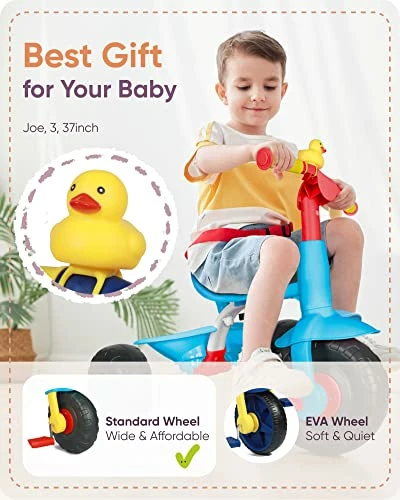 Brand new ๐ KRIDDO 2 In 1 Kids Tricycles Age 18 Month To 3 Years, Gift Toddler Tricycle, Trikes For Toddlers 2 To 3 Year Old With Push Handle And Duck Bell, Classical ๐ 4 Brand new ๐ KRIDDO 2 In 1 Kids Tricycles Age 18 Month To 3 Years, Gift Toddler Tricycle, Trikes For Toddlers 2 To 3 Year Old With Push Handle And Duck Bell, Classical ๐ - Image 4