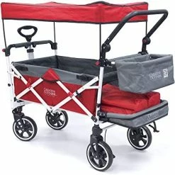 Best Pirce 🥰 Creative Outdoor Distributor Creative Outdoor Push Pull Collapsible Folding Wagon | Titanium Series Plus | Beach Park Garden & Tailgate Red With Canopy 🛒 -Kids' Tricycles Sales 51aQ8nJXbZL. AC