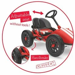 Best deal 🎉 Chillafish Monzi RS: Pedal Go-Kart For Kids 3-7 Years, Folds Down For Easy Storage And Adjustable Seat Without Tools, Airless No-Puncture RubberSkin Tires, And Wall Mount For Easy Storage, Red 🥰 -Kids' Tricycles Sales 51bNgeLVhXL