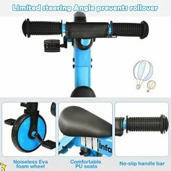 Best reviews of 👏 Kids Tricycles With 3 Wheels, Folding Rider Trike For Toddler 1-4 Years Old, Baby Balance Training Bike Perfect As Boys 👧 Girls Walking Bicycle With Detachable Pedal (2 In 1 Foldable, Blue) 🥰 -Kids' Tricycles Sales 51c8XA7ZTtL