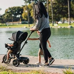 Discount 🤩 4.1 Kids Tricycle With 4-Stages Featuring Extra-Wide Front Tire, Removable And Adjustable Parent Handle, Safety Harness, Machine-Washable Seat Pad, And Retractable Canopy (Black) ✔️ -Kids' Tricycles Sales 51cQVxDr18L