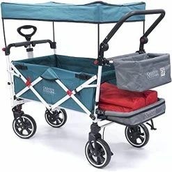 Best Pirce 🥰 Creative Outdoor Distributor Creative Outdoor Push Pull Collapsible Folding Wagon | Titanium Series Plus | Beach Park Garden & Tailgate Red With Canopy 🛒 -Kids' Tricycles Sales 51cvPX5INbS. AC