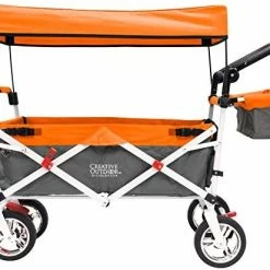 Deals 👏 Creative Outdoor Distributor Creative Outdoor Push Pull Collapsible Folding Wagon | Silver Series Plus | Beach Park Garden & Tailgate | Black With Canopy 😉 -Kids' Tricycles Sales 51f7qZPjeL. AC