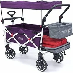 Best Pirce 🥰 Creative Outdoor Distributor Creative Outdoor Push Pull Collapsible Folding Wagon | Titanium Series Plus | Beach Park Garden & Tailgate Red With Canopy 🛒 -Kids' Tricycles Sales 51gRqLAZ 0S. AC