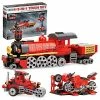 Brand new 🎉 Duciro Train Sets For Boys Age 6-10, 3 In 1 City Building Kit Motorcycle Tractor Creative Educational 🎂 Birthday Gift, Stem Projects Toys For Kids 6 7 8 9 10 Year Old, 305 Pieces Red B ⌛