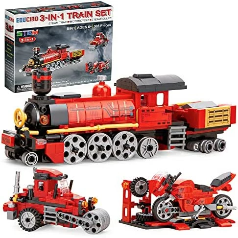 Brand new ๐ Duciro Train Sets For Boys Age 6-10, 3 In 1 City Building Kit Motorcycle Tractor Creative Educational ๐ Birthday Gift, Stem Projects Toys For Kids 6 7 8 9 10 Year Old, 305 Pieces Red B โ 6 Brand new ๐ Duciro Train Sets For Boys Age 6-10, 3 In 1 City Building Kit Motorcycle Tractor Creative Educational ๐ Birthday Gift, Stem Projects Toys For Kids 6 7 8 9 10 Year Old, 305 Pieces Red B โ - Image 6