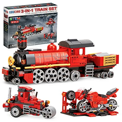 Brand new ๐ Duciro Train Sets For Boys Age 6-10, 3 In 1 City Building Kit Motorcycle Tractor Creative Educational ๐ Birthday Gift, Stem Projects Toys For Kids 6 7 8 9 10 Year Old, 305 Pieces Red B โ 1 Brand new ๐ Duciro Train Sets For Boys Age 6-10, 3 In 1 City Building Kit Motorcycle Tractor Creative Educational ๐ Birthday Gift, Stem Projects Toys For Kids 6 7 8 9 10 Year Old, 305 Pieces Red B โ