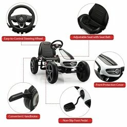 Best Pirce 🧨 TOBBI Pedal Go Kart For Kids, 4-Wheel Pedal Powered Racer Cars W/2-Position Adjustable Seat, Manual Brake,Anti-Slip Wheels, Music And Horn,Ride On Pedal Car For Boys, 👧 Girls (White) ❤️ -Kids' Tricycles Sales 51iGCXLqxKL