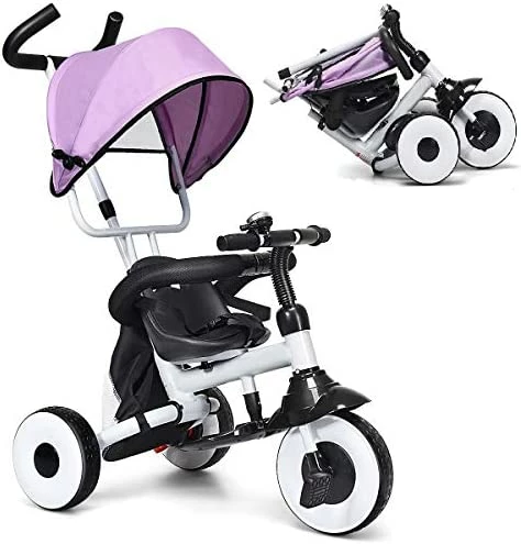 Wholesale โญ BABY JOY Tricycle For Toddlers, Folding Trike W/Adjustable Parent Handle, Canopy, Storage Bag, Safety Harness & Wheel Brakes, Baby Push Tricycle Stroller For Kids Boys ๐ง Girls Aged 1-5 Years Old Blue โจ 8 Wholesale โญ BABY JOY Tricycle For Toddlers, Folding Trike W/Adjustable Parent Handle, Canopy, Storage Bag, Safety Harness & Wheel Brakes, Baby Push Tricycle Stroller For Kids Boys ๐ง Girls Aged 1-5 Years Old Blue โจ - Image 8