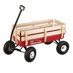 Coupon 🎉 Mountain Wagon - Pull-Along Wagon For Kids With Wooden Panels, All Terrain Tires, Wide Grip Handle, Wide Wheel Base 👍