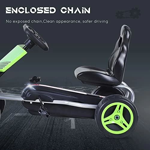 Discount π₯ Aosom Kids Go Kart, 4 Wheeled Ride On Pedal Car, Racer For 3 Years, For Boys And π§ Girls, Outdoor - Green β¨ 5 Discount π₯ Aosom Kids Go Kart, 4 Wheeled Ride On Pedal Car, Racer For 3 Years, For Boys And π§ Girls, Outdoor - Green β¨ - Image 5