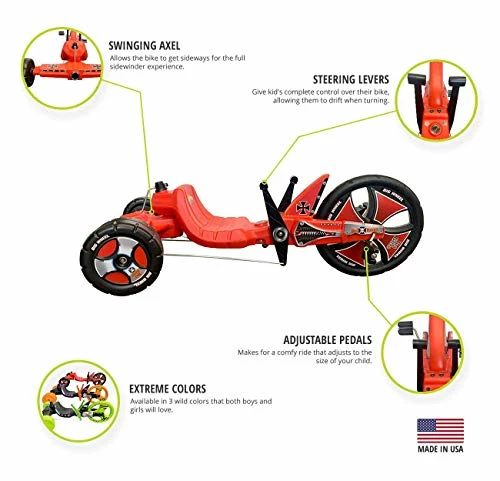 Budget 🤩 The Original Big Wheel Sidewinder 16” X-TREME Racer Tricycle For Boys & 👧 Girls 5-10 Years Of Age - Made In USA (Red Baron) 👍 2 Budget 🤩 The Original Big Wheel Sidewinder 16” X-TREME Racer Tricycle For Boys & 👧 Girls 5-10 Years Of Age - Made In USA (Red Baron) 👍 - Image 2
