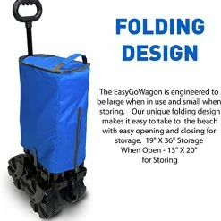 Cheap 😍 EasyGoProducts Big Wheel Utility Cart With Rear Table And Side Umbrella Holders-Heavy Duty Deluxe, Folding Beach Wagon Blue 💯 -Kids' Tricycles Sales 51jAXxpRysL