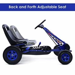 Best reviews of 🎉 Go Kart For Kids, 4 Wheel Off-Road Pedal Go Cart W/ Adjustable Seat, Steering Wheel, 2 Safety Brakes, EVA Rubber Tires, Ride-On Toys For Boys & 👧 Girls, Outdoor Racer Ride On Pedal Car (Blue) 💯 -Kids' Tricycles Sales 51jQ7pKXQdL 1