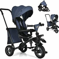 Best Pirce 💯 LDAILY Toddler Tricycle, 7 In 1 Stroll Trike With Push Handle, Removable Canopy, Foot Rest, Detachable Guardrail, Interesting Bell, Foldable Stroller Trike For 18 Months – 5 Years (Pink) 🧨 -Kids' Tricycles Sales 51kJidfRrKS. AC