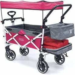 Best Pirce 🥰 Creative Outdoor Distributor Creative Outdoor Push Pull Collapsible Folding Wagon | Titanium Series Plus | Beach Park Garden & Tailgate Red With Canopy 🛒 -Kids' Tricycles Sales 51lTyk1UJjL. AC