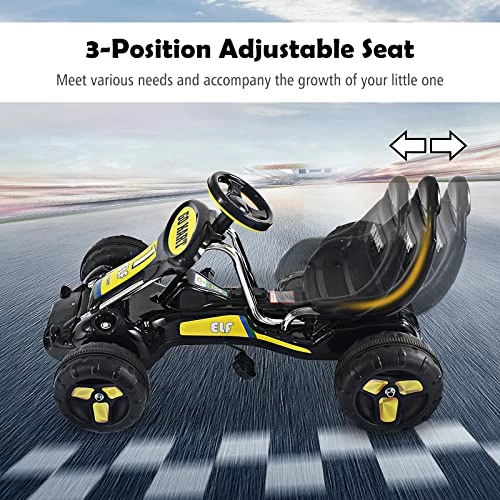 Best reviews of π Go Kart For Kids, 4-Wheel Pedal Powered Car W/ 3-Position Adjustable Seat, Steering Wheel & Anti-Slip Wheels, Outdoor Quad Racing Ride On Toy Car For Boys & π§ Girls, Ages 3-7 (Black) π 4 Best reviews of π Go Kart For Kids, 4-Wheel Pedal Powered Car W/ 3-Position Adjustable Seat, Steering Wheel & Anti-Slip Wheels, Outdoor Quad Racing Ride On Toy Car For Boys & π§ Girls, Ages 3-7 (Black) π - Image 4