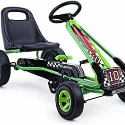 Cheapest 🧨 HONEY JOY Go Kart For Kids, 4 Wheel Quad Off-Road Pedal On Foot Go Cart W/Steering Wheels & Adjustable Seat, 2 Safety Brakes, EVA Tires, Clutch, Outdoor Racer Ride On Pedal Car (Blue) ⭐ -Kids' Tricycles Sales 51pDGm1zs5L. AC