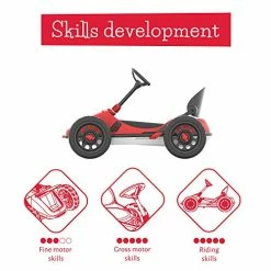 Best deal 🎉 Chillafish Monzi RS: Pedal Go-Kart For Kids 3-7 Years, Folds Down For Easy Storage And Adjustable Seat Without Tools, Airless No-Puncture RubberSkin Tires, And Wall Mount For Easy Storage, Red 🥰 -Kids' Tricycles Sales 51pchm9d5TL