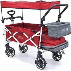 Best Pirce 🥰 Creative Outdoor Distributor Creative Outdoor Push Pull Collapsible Folding Wagon | Titanium Series Plus | Beach Park Garden & Tailgate Red With Canopy 🛒 -Kids' Tricycles Sales 51qivt8ztS. AC