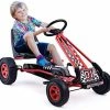 Budget 👍 HOMGX Pedal Go Kart, Outdoor Kids Pedal Go Kart With Adjustable Bucket Seat, Steering Wheel, Rubber Wheels, Brake, Pedal Powered Ride On Kart For Boys, 👧 Girls (Reddish Black) 🎁