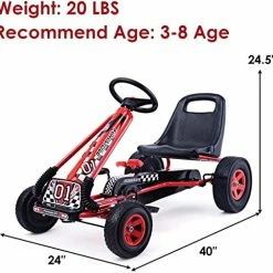 Budget 👍 HOMGX Pedal Go Kart, Outdoor Kids Pedal Go Kart With Adjustable Bucket Seat, Steering Wheel, Rubber Wheels, Brake, Pedal Powered Ride On Kart For Boys, 👧 Girls (Reddish Black) 🎁 9 Budget 👍 HOMGX Pedal Go Kart, Outdoor Kids Pedal Go Kart With Adjustable Bucket Seat, Steering Wheel, Rubber Wheels, Brake, Pedal Powered Ride On Kart For Boys, 👧 Girls (Reddish Black) 🎁 -Kids' Tricycles Sales 51scsIHDQ8L