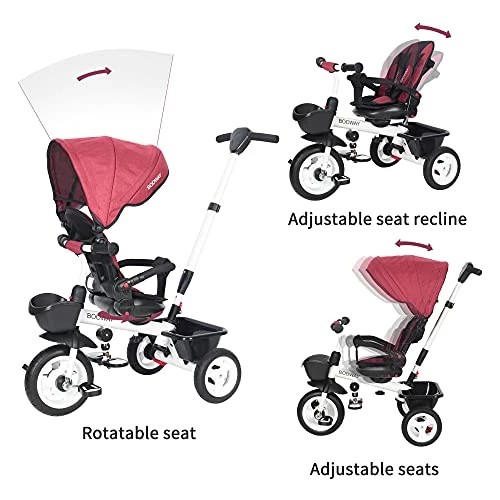 Outlet 🌟 EOOWOY BOOWAY Baby Trike, 6-in-1 Kids Stroller Tricycle With Adjustable Push Handle, Removable Canopy, Safety Harness For 6 Months - 5 Year Old Gray ✔️ 3 Outlet 🌟 EOOWOY BOOWAY Baby Trike, 6-in-1 Kids Stroller Tricycle With Adjustable Push Handle, Removable Canopy, Safety Harness For 6 Months - 5 Year Old Gray ✔️ - Image 3