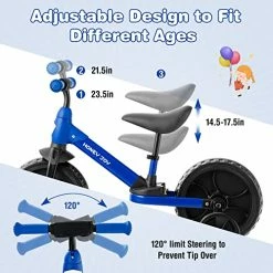 Coupon ❤️ HONEY JOY Toddler Tricycle, 4 In 1 Kids Trike Bike Riding Toys W/Training Wheels & Detachable Pedal, Adjustable Handlebar & Seat, Baby Balance Bike, Gift For Boys 👧 Girls 18 Months To 6 Years Old (Blue) 🧨 -Kids' Tricycles Sales 51yWXCshHYL