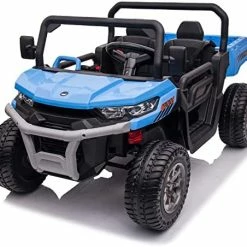 Flash Sale 😉 Sopbost 24V Ride On Toys For Big Kids 2 Seater Battery Powered Cars For Kids Side By Side UTV With 2x200W Motor Electric Ride On Dump Truck W/ Electric Dump Bed/Shovel, EVA Wheels, USB, AUX (Blue) 🌟 -Kids' Tricycles Sales 51yZfk8kUhL. AC