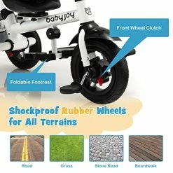 Brand new 🥰 Costzon Tricycle, 4 In 1 Toddler Bike W/Removable Push Handle, Bell, Rotatable Seat, EVA Wheel, Adjustable Canopy, Storage Basket, Trike For Kids 1-5 Years Old, Tricycle For Toddler Blue 🧨 15 Brand new 🥰 Costzon Tricycle, 4 In 1 Toddler Bike W/Removable Push Handle, Bell, Rotatable Seat, EVA Wheel, Adjustable Canopy, Storage Basket, Trike For Kids 1-5 Years Old, Tricycle For Toddler Blue 🧨 -Kids' Tricycles Sales 51ym8ChMxkL