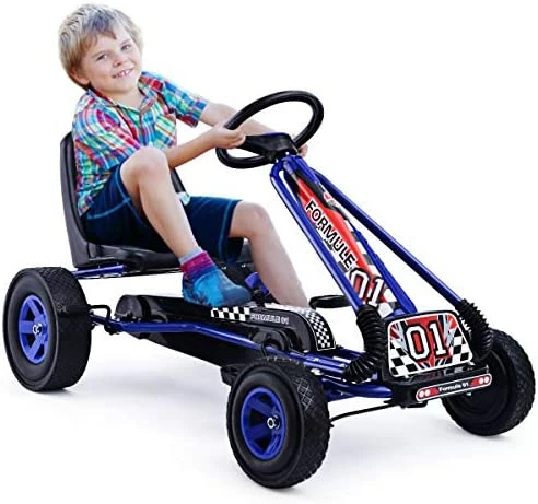 Budget 👍 HOMGX Pedal Go Kart, Outdoor Kids Pedal Go Kart With Adjustable Bucket Seat, Steering Wheel, Rubber Wheels, Brake, Pedal Powered Ride On Kart For Boys, 👧 Girls (Reddish Black) 🎁 6 Budget 👍 HOMGX Pedal Go Kart, Outdoor Kids Pedal Go Kart With Adjustable Bucket Seat, Steering Wheel, Rubber Wheels, Brake, Pedal Powered Ride On Kart For Boys, 👧 Girls (Reddish Black) 🎁 - Image 6