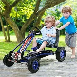 Budget ✨ GLACER Go Kart, Pedal Powered Ride On For Kids, 4 Wheels Outdoor Racer W/ 2-Position Adjustable Seat, Rubber Tires & Hand Brake, Ride On Toys For Boys & 👧 Girls (Red) 🔥 -Kids' Tricycles Sales 6124Oy5w19L. AC