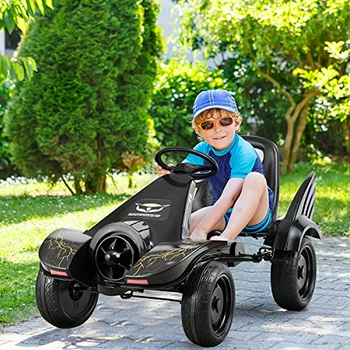 Flash Sale 🥰 GLACER Kids Pedal Go Kart, Pedal Powered Ride On Car For Kids, 4 Wheels Indoor Outdoor Racer Toy Car W/ Adjustable Seat, Foot Pedal, Ideal For Boys 👧 Girls, Black ❤️ 2 Flash Sale 🥰 GLACER Kids Pedal Go Kart, Pedal Powered Ride On Car For Kids, 4 Wheels Indoor Outdoor Racer Toy Car W/ Adjustable Seat, Foot Pedal, Ideal For Boys 👧 Girls, Black ❤️ - Image 2