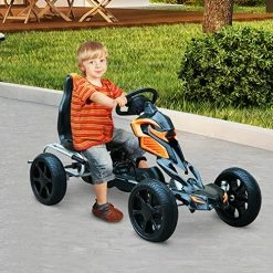 Wholesale π Aosom Kids Pedal Powered Ride-On Go Kart Racer With Hand Brake And Non-Slip Wheels - Orange π