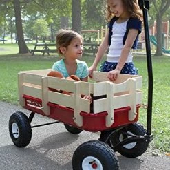 Coupon 🎉 Mountain Wagon - Pull-Along Wagon For Kids With Wooden Panels, All Terrain Tires, Wide Grip Handle, Wide Wheel Base 👍 7 Coupon 🎉 Mountain Wagon - Pull-Along Wagon For Kids With Wooden Panels, All Terrain Tires, Wide Grip Handle, Wide Wheel Base 👍 -Kids' Tricycles Sales 61C2a5MXuJL