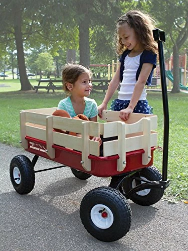 Coupon 🎉 Mountain Wagon - Pull-Along Wagon For Kids With Wooden Panels, All Terrain Tires, Wide Grip Handle, Wide Wheel Base 👍 3 Coupon 🎉 Mountain Wagon - Pull-Along Wagon For Kids With Wooden Panels, All Terrain Tires, Wide Grip Handle, Wide Wheel Base 👍 - Image 3